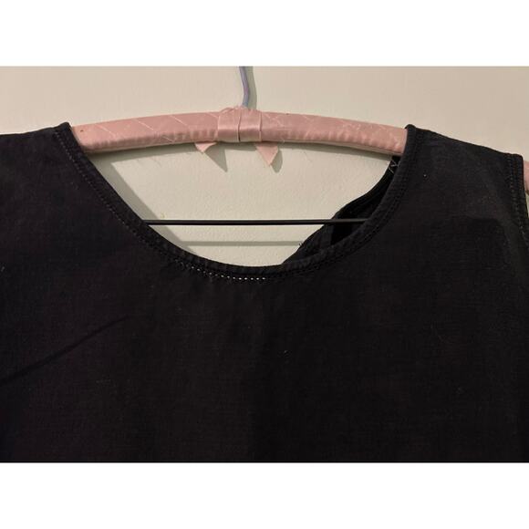 Britches for Women Black Linen Blend Sleeveless Dress XL Vintage 90s Minimalist - Picture 10 of 13